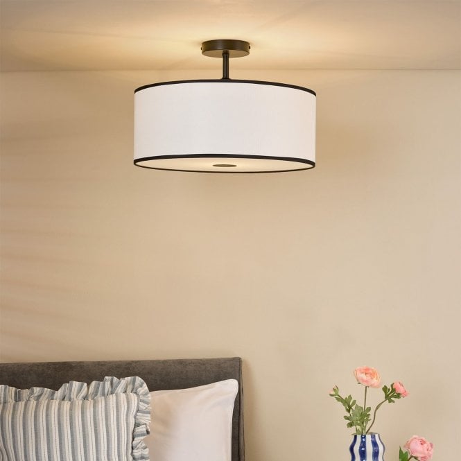 där lighting Jemima Easy Fit White & Black Shade