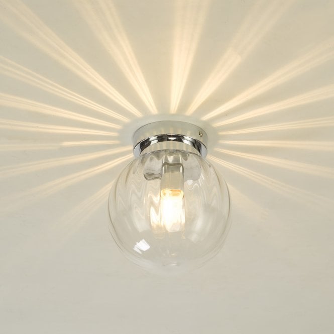 där lighting Kavi Flush Polished Chrome Glass IP44
