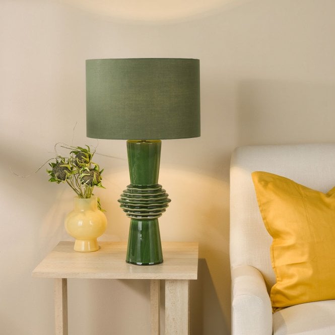 där lighting Lagle Green Table Lamp C/W Shade