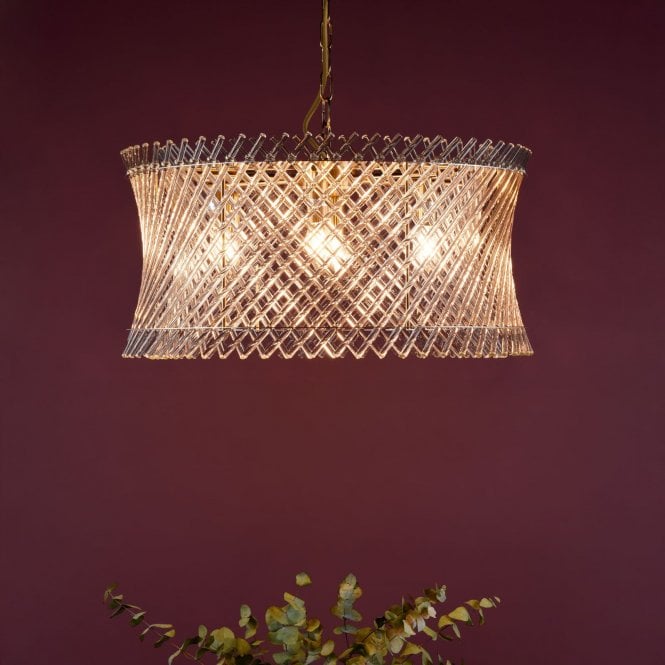där lighting Loire Natural Brass Ceiling Pendant