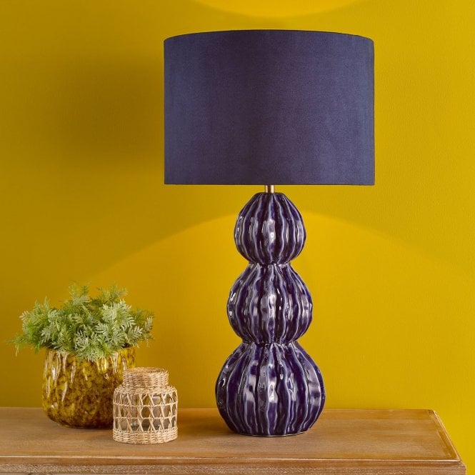 där lighting Lorelai Blue Table Lamp C/W Shade