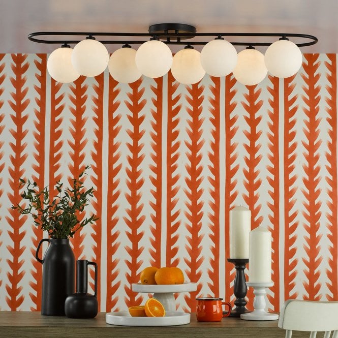 där lighting Luana 8 Light Semi Flush Fitting