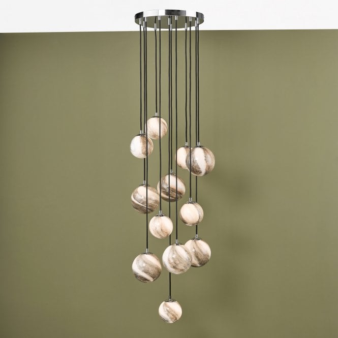 där lighting Mikara 12 Light Cluster Pendant Polished Chrome