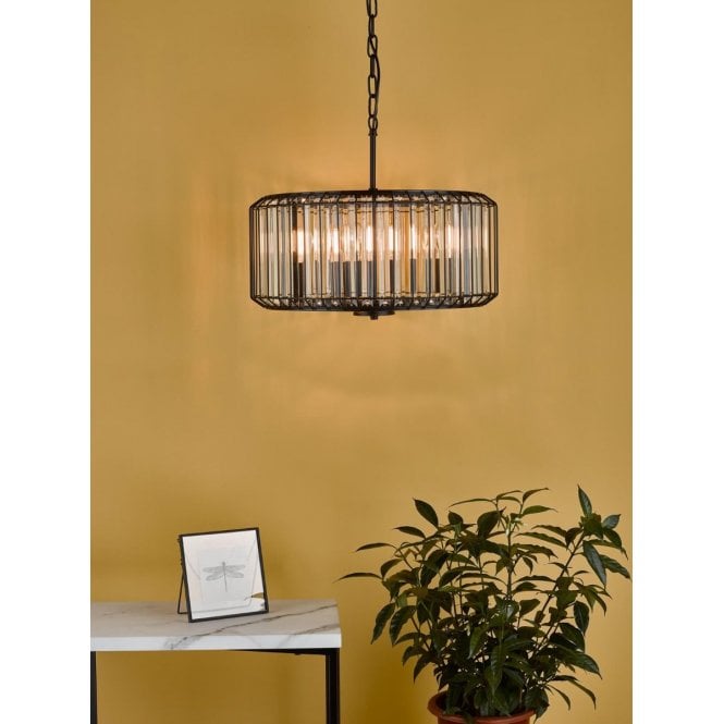 där lighting Naeva Satin Black Ceiling Pendant