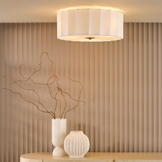 där lighting Noura Ivory & White Flush Fitting