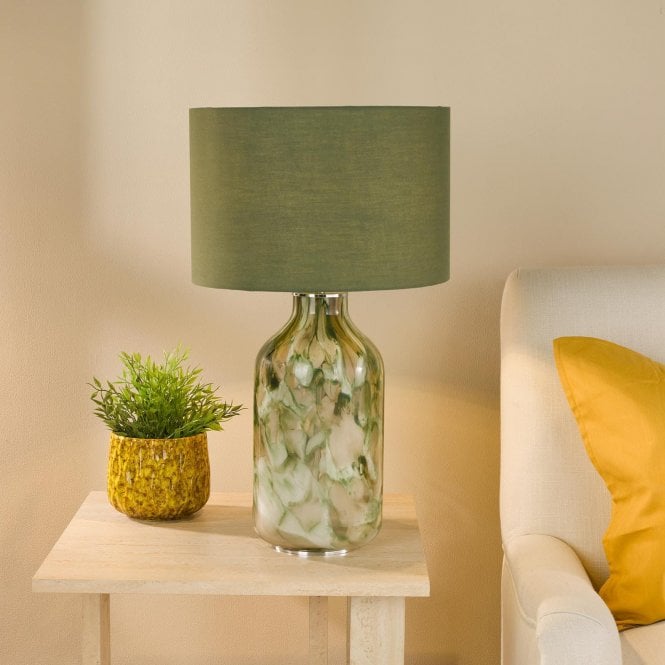 där lighting Nuria Green Table Lamp C/W Shade