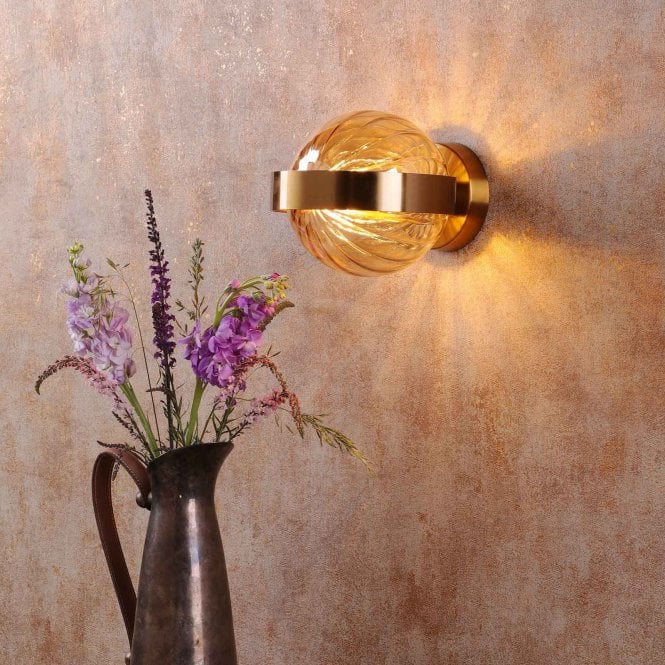 där lighting Ophira Antique Gold Wall Light