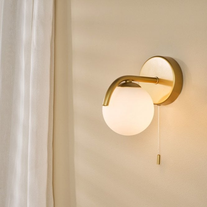 där lighting Orlena Satin Gold & Opal Wall Light