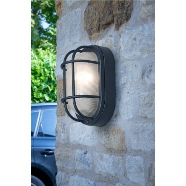 Salcombe Black Oval Outdoor Light