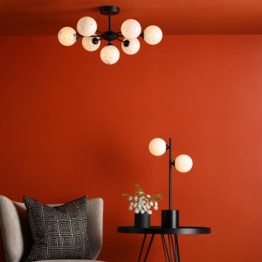 Spiral Matt Black Table Lamp