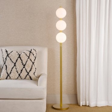 Tauri Gold & Opal Glass Floor Lamp