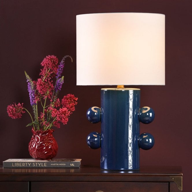 där lighting Tisha Blue Table Lamp C/W Shade
