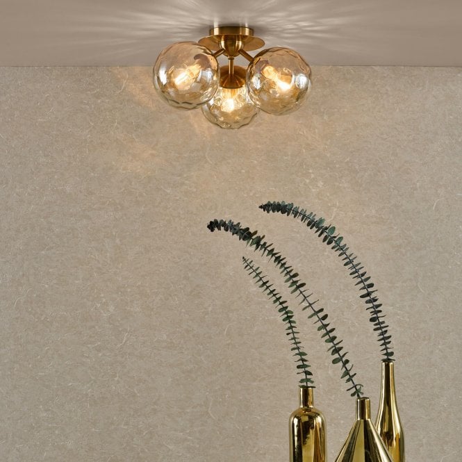 där lighting Ulrika 3 Light Flush Fitting
