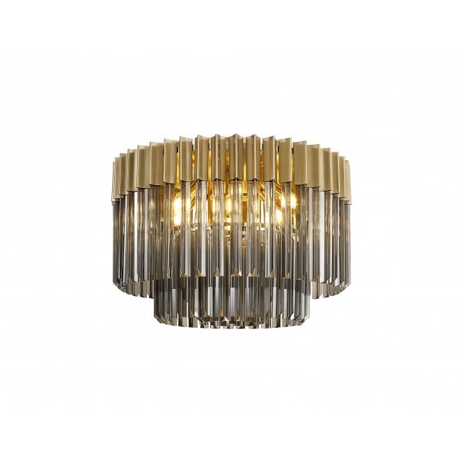Elate Collection Donard Brass 7 Light Flush Fitting