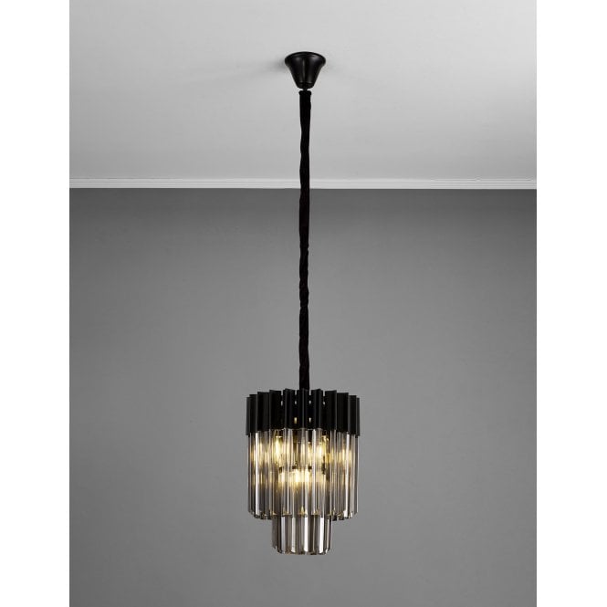 Elate Collection Donard Matt Black 4 Light Pendant