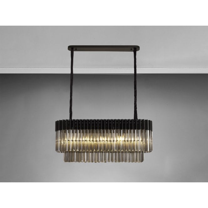 Elate Collection Donard Matt Black 5 Light Bar Pendant