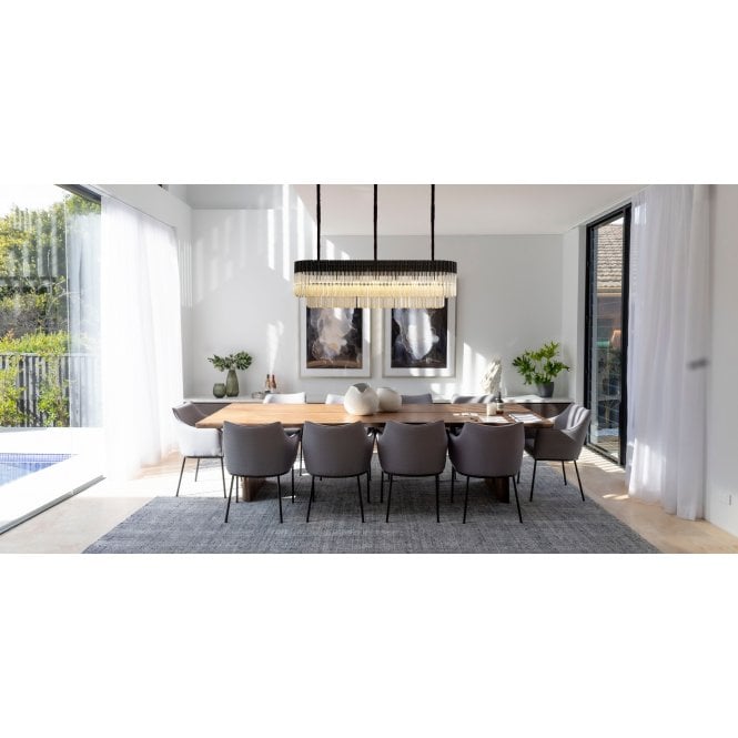 Elate Collection Donard Matt Black 7 Light Bar Pendant