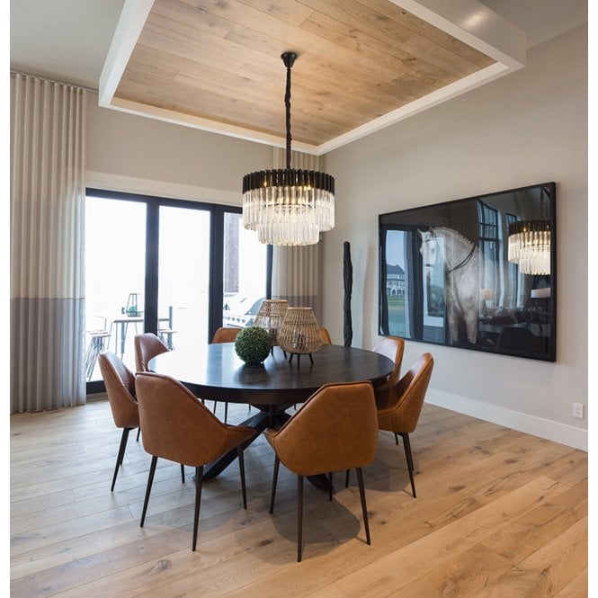 Elate Collection Donard Matt Black 8 Light Pendant