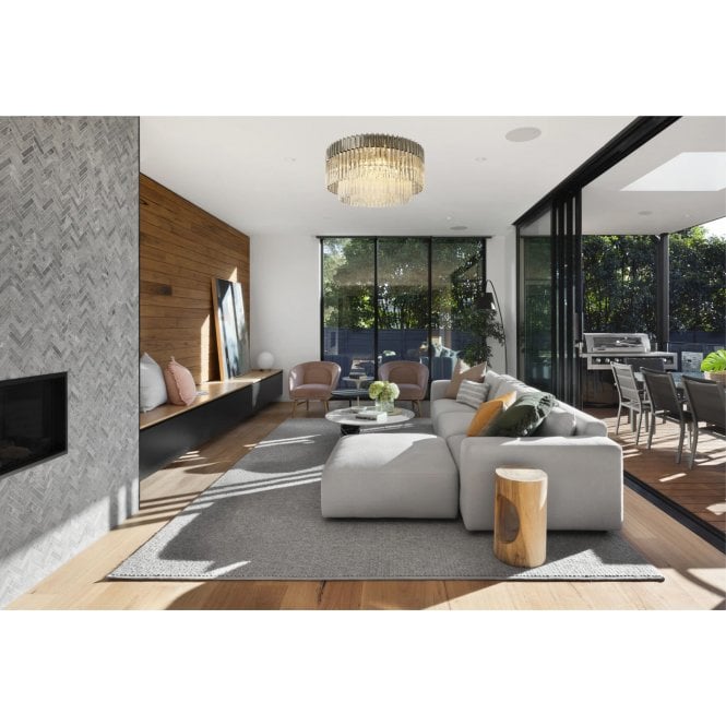 Elate Collection Donard Polished Nickel 12 Light Flush Fitting