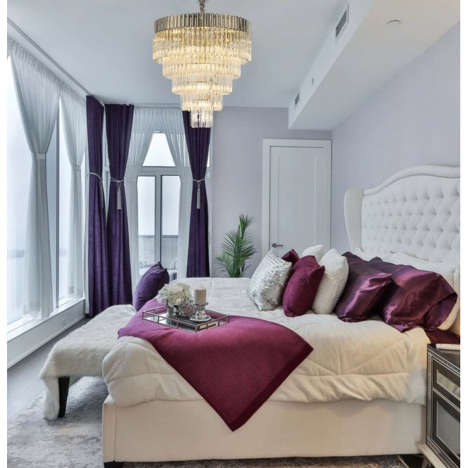 Elate Collection Donard Polished Nickel 19 Light Tiered Chandelier