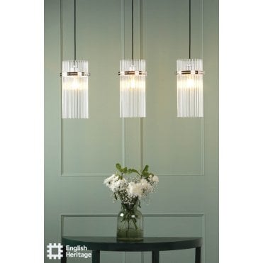 Eltham Polished Nickel Bar Pendant
