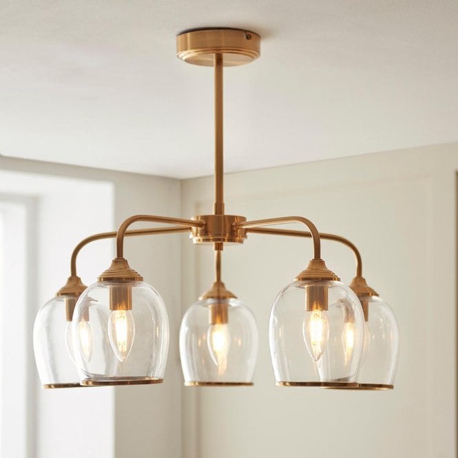 Endon Lighting Ashcroft 5 Light Semi Flush Fitting
