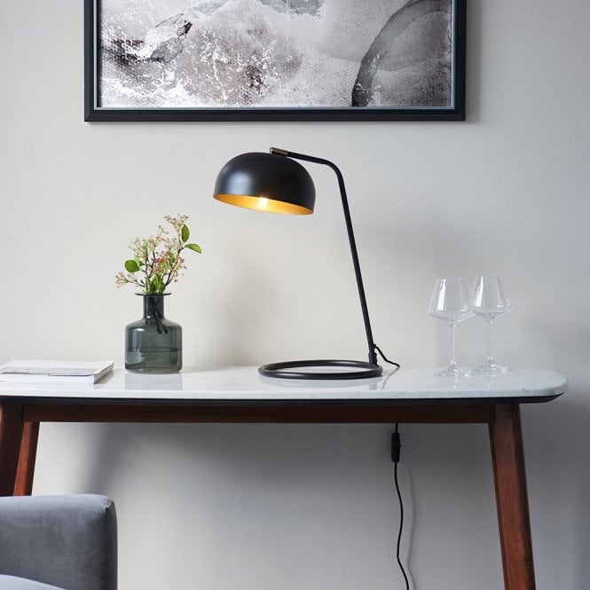 Endon Lighting Brair Table Lamp in Matt Black C/W Shade