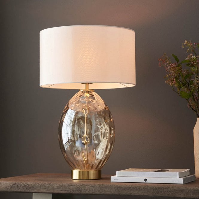 Endon Lighting Elin Lustre Touch Table Lamp C/W Shade