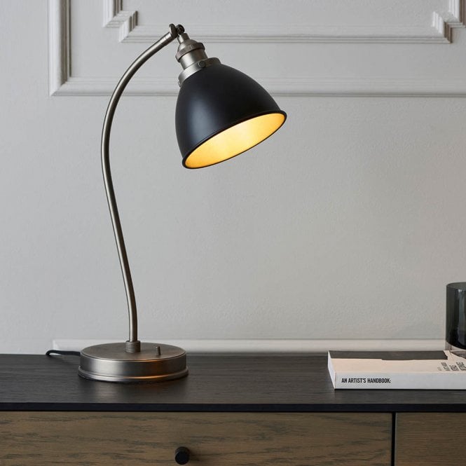 Endon Lighting Franklin Matt Black & Pewter Table Lamp