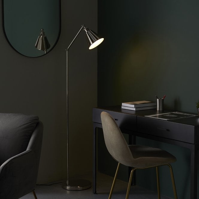 Endon Lighting Hal Nickel Floor Lamp