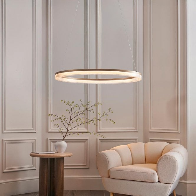 Endon Lighting Lansina Brushed Gold LED Hoop Pendant