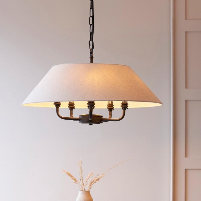 Endon Lighting Lille 5 Light Pendant with Drum Shade