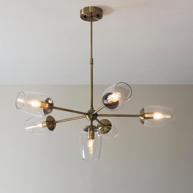 Endon Lighting Maeve 6 Light Pendant with Adjustable Stem