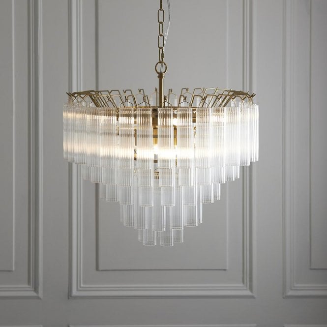 Endon Lighting Toulouse 12 Light Pendant in Brass