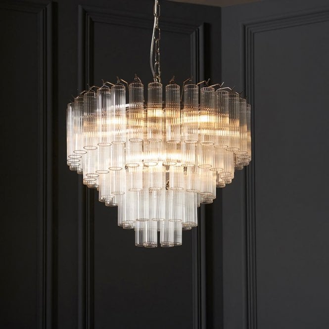 Endon Lighting Toulouse 12 Light Pendant in Polished Nickel