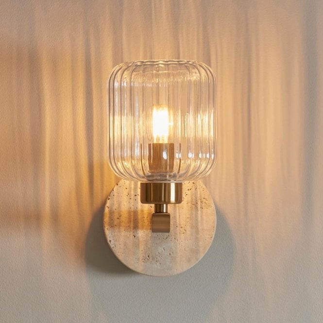 Endon Lighting Travi Natural Travertime Stone Wall Light
