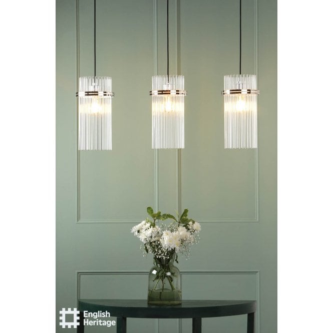 English Hertiage Eltham Polished Nickel Bar Pendant