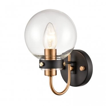 Equinox Wall Light in Matt Black & Antique Gold