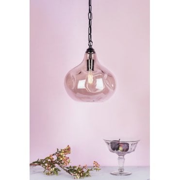 Esarosa 1 Light Pendant Black Chrome And Smoked Glass