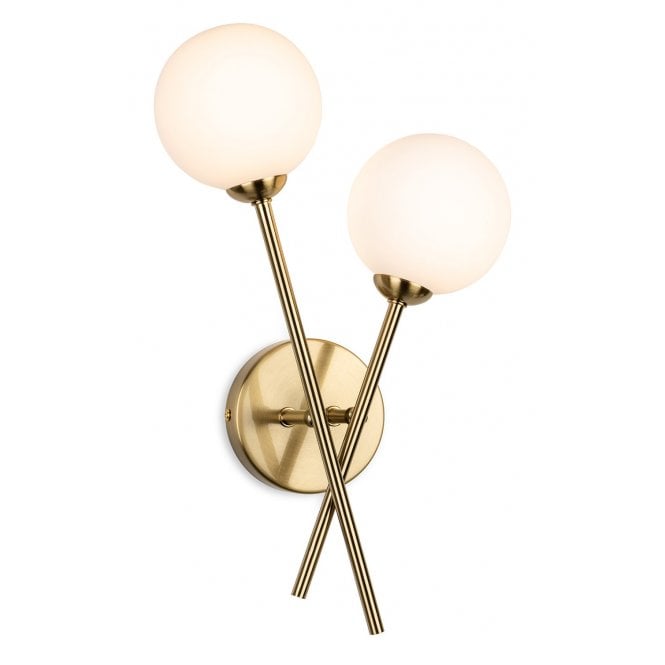 Firstlight Lando Brass & Opal Glass Wall Light