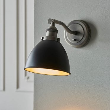 Franklin Black & Pewter Wall Light
