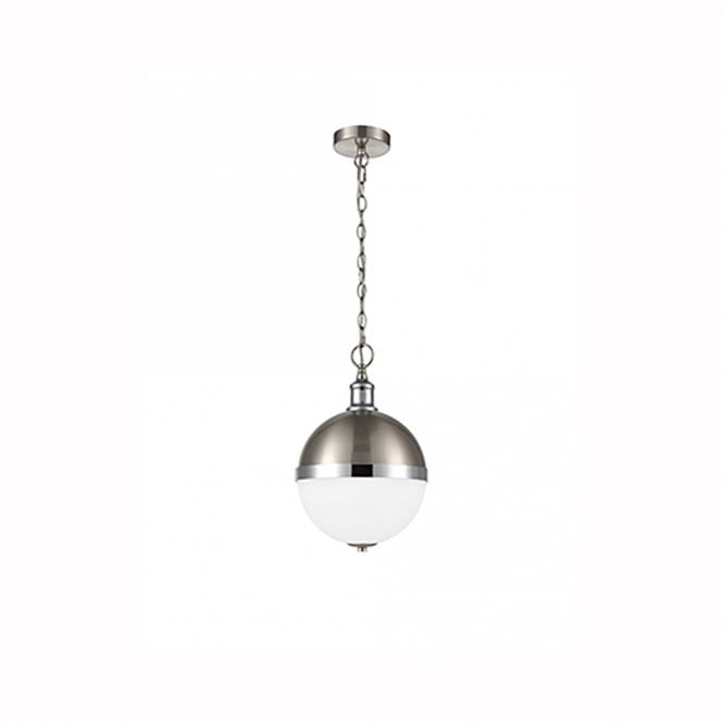 franklite Hemisphere Satin Nickel & Chrome Ceiling Pendant