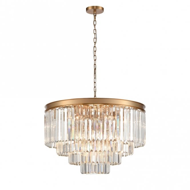 franklite Perdita Brushed Brass Chandelier Light