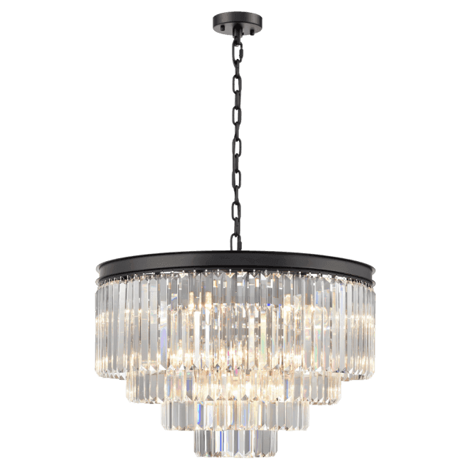franklite Perdita Matt Black Chandelier Light