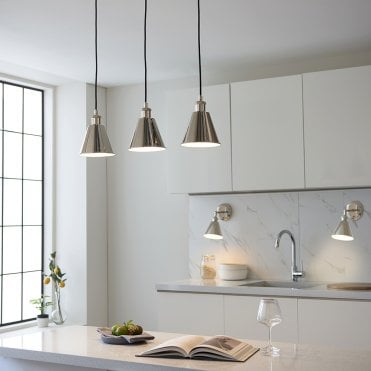 Hal 3 Light Linear Polished Nickel Pendant