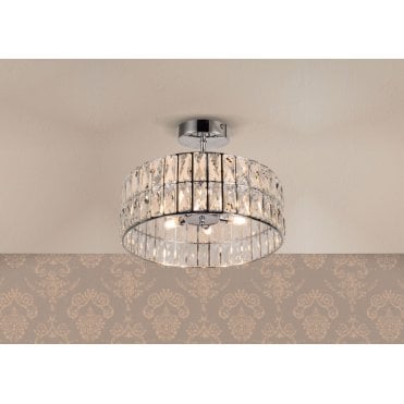 Haley 6 Light Crystal Semi Flush