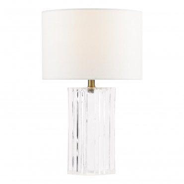 Iggy Ribbed Glass Table Lamp C/W Shade