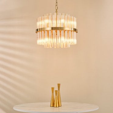 Imani 12 Light Natural Brass Chandelier