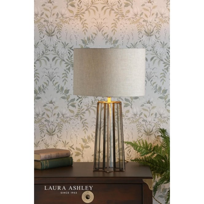 Laura Ashley Antique Brass Star Table Lamp C/W Shade