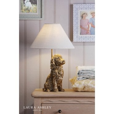 Antique Gold Cocker Spaniel Table Lamp C/W Shade